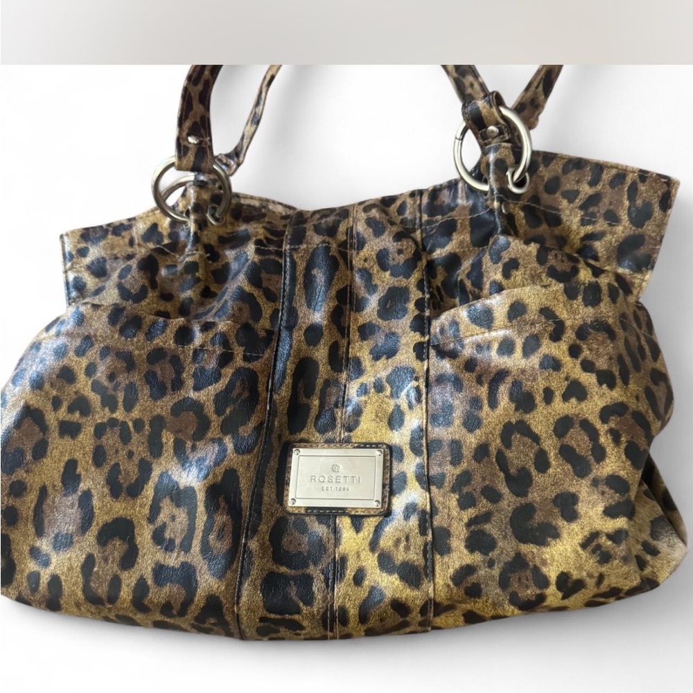Rosetti Leopard Print Shoulder Bag - Brown and Black
